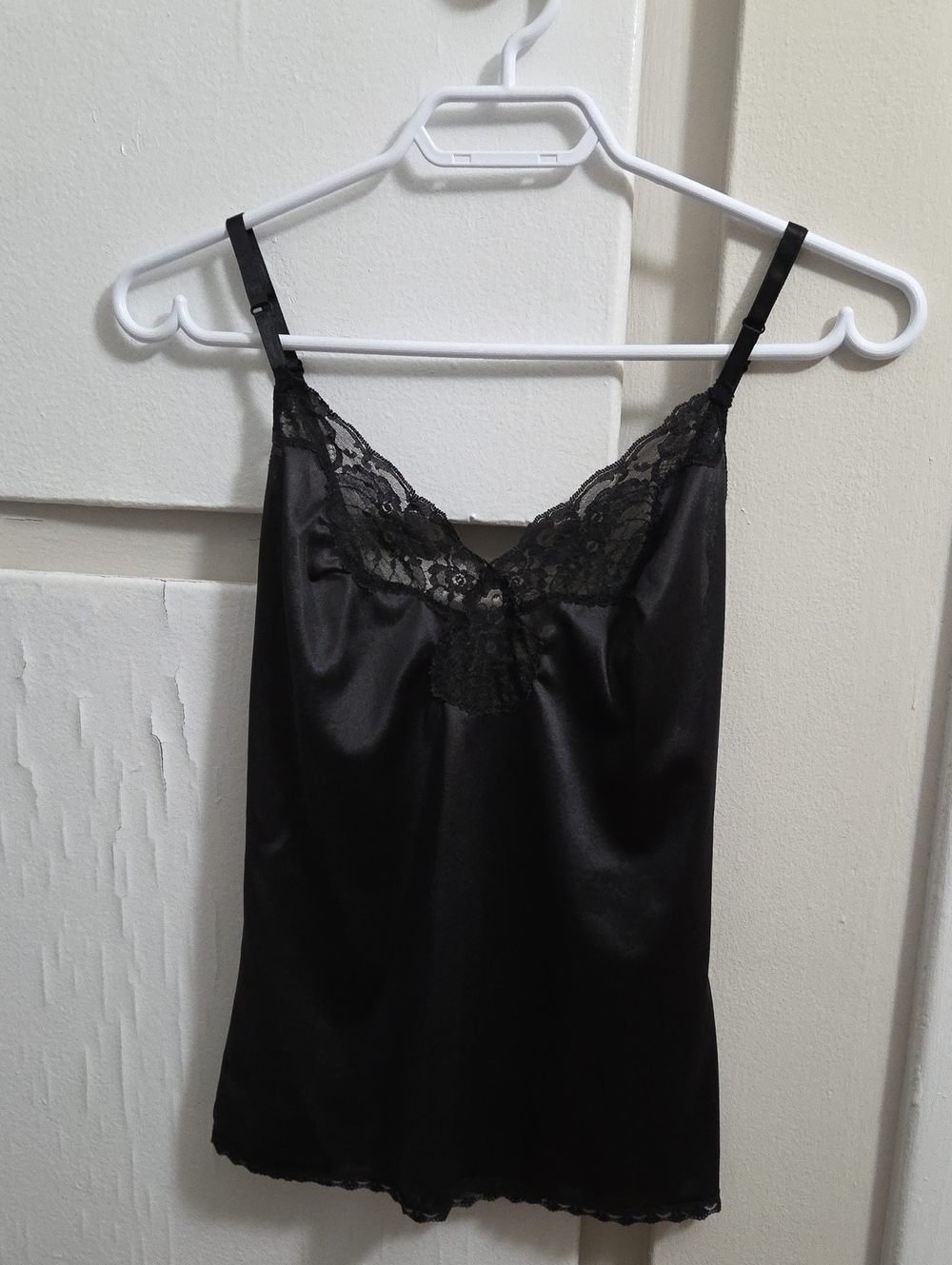 Vintage Eaton Satin Lace-Trim Camisole